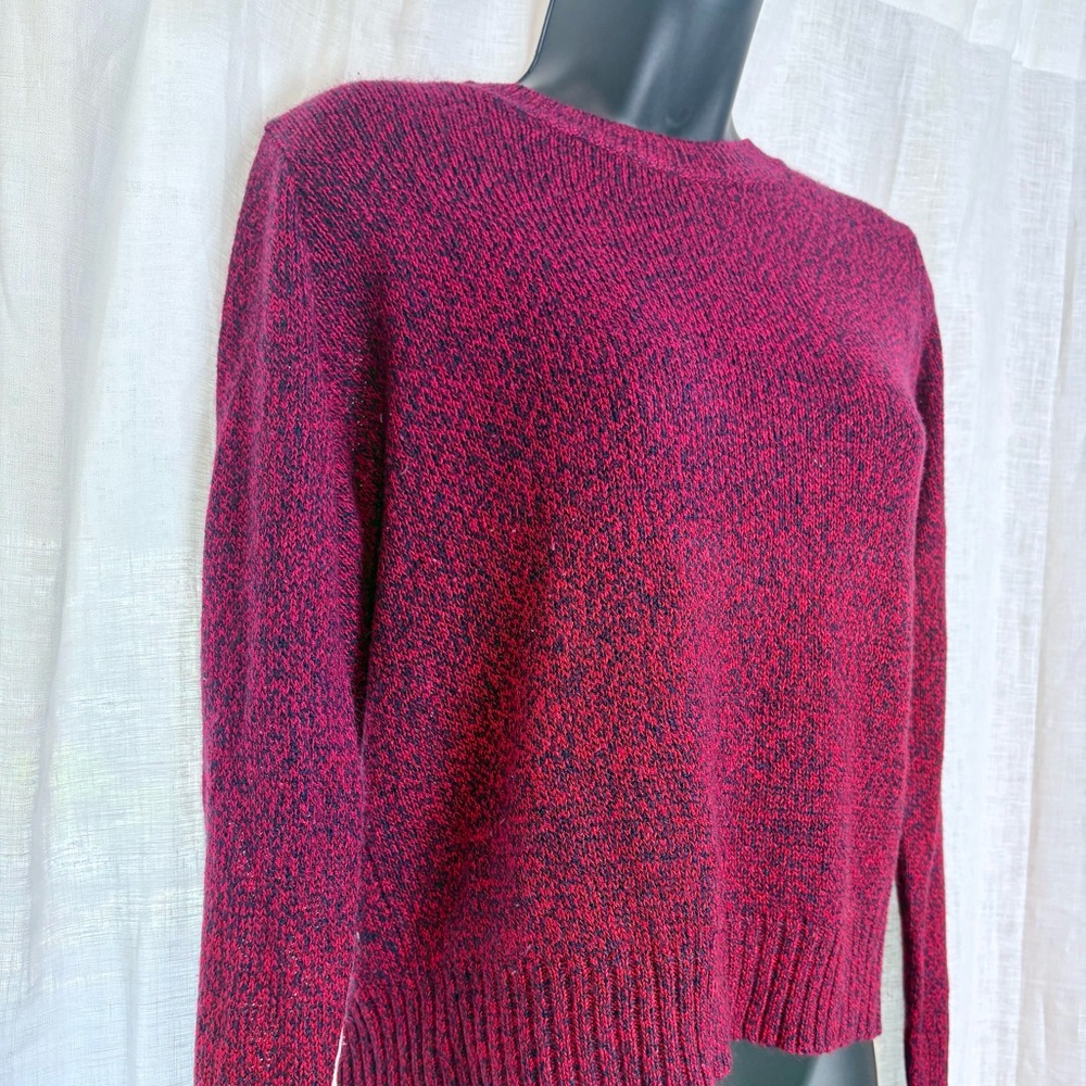 💥3/$30💥H&M Burgundy Navy Crew Neck Crop Sweater